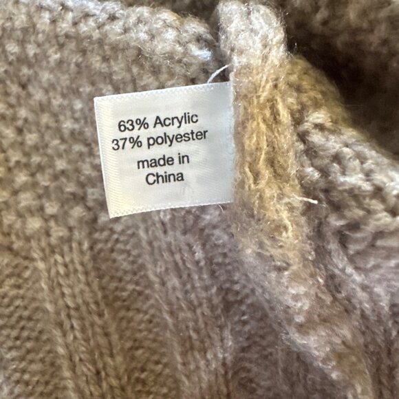 Lane Bryant Womens Plus Size 26/28 Beige Cable Knit Button-Front Cardigan Sweate - Picture 5 of 5